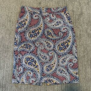 Jcrew no2 pencil paisley skirt